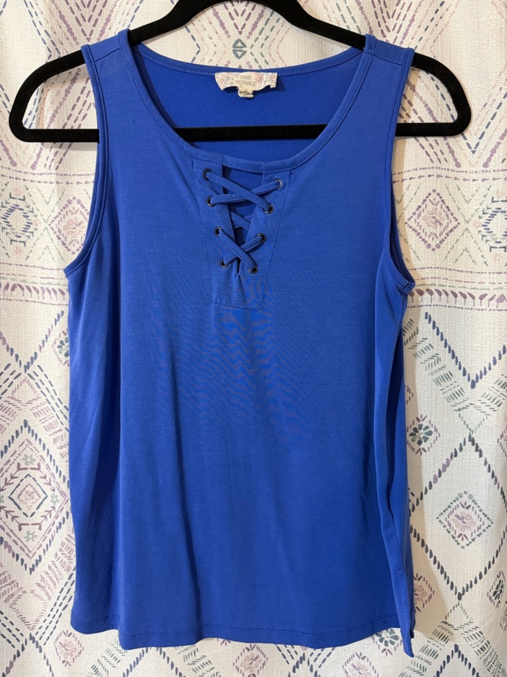 PINK REPUBLIC Royal Blue Lace-Up Tank Top